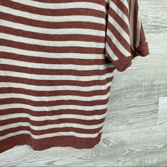 Rachel Zoe Striped Dolman Rust White Blouse - Picture 3 of 7